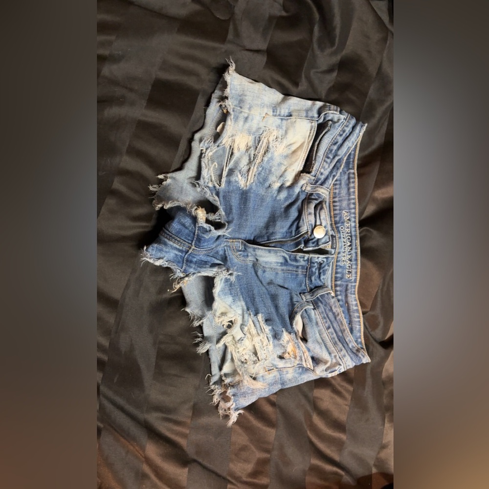 Distressed Denim Shorts